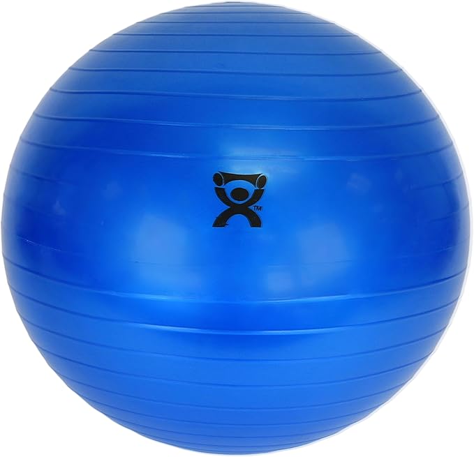 Cando 30-1800 Blue Non-Slip PVC Vinyl Inflatable Exercise Ball, 12" Diameter, 300 lbs Weight Capacity
