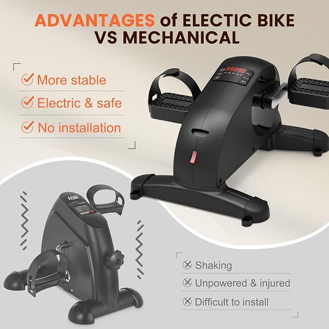 Pedal Exerciser Under Desk Bike-Mini Exercise Bike for Seniors & Physical Therapy with 12 Speed Adjustable, Remote Control & LCD Display