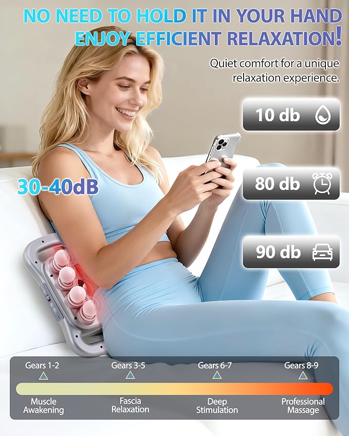 16-Head Massage Gun, Deep Tissue Percussion Massager with 9 Modes & 9 Intensities, 2600mAh Battery Back Bassager for Pain Relief Deep Tissue for Muscle Pain Relief in Back, Legs, Shoulders