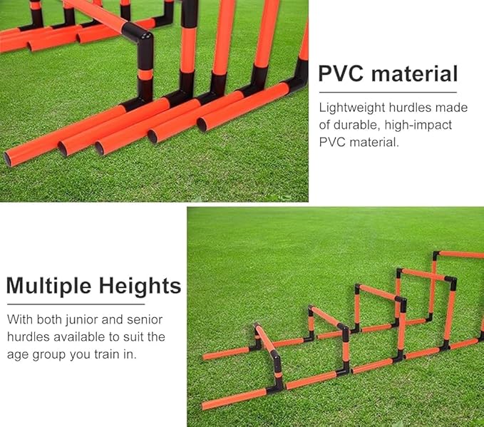 Kids Portable Hurdles Training Equipment - Plastic Soccer Agility Workout Trainer Kit, 5 Pack Different Height Hurdles, Track and Field Practice Kit(Color:red)