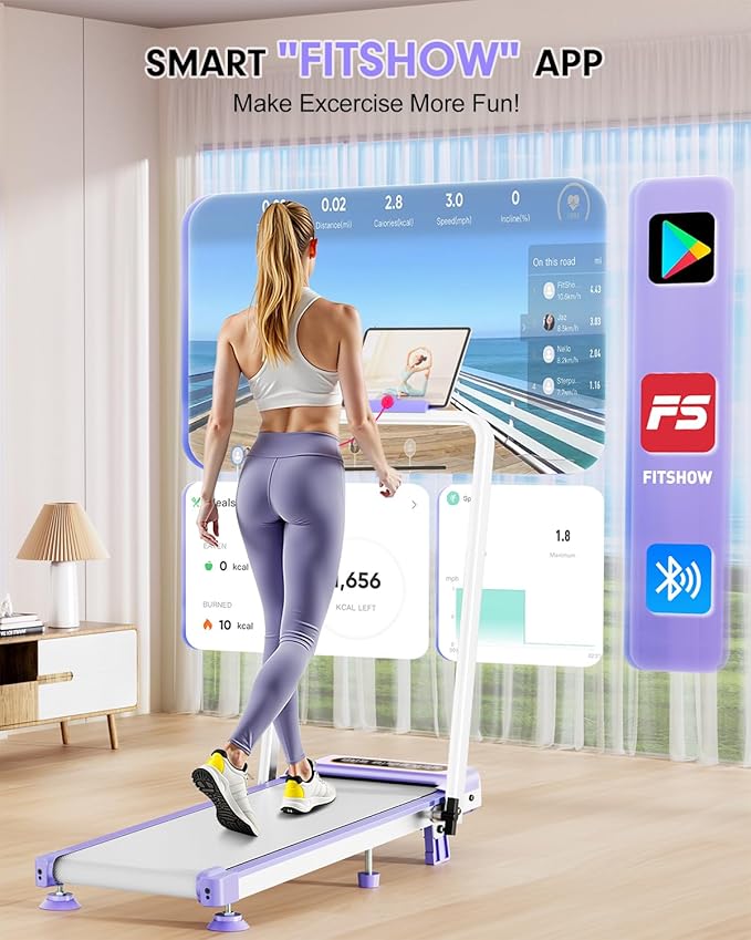 Walking Pad with 10% Incline & Handle Bar, Low Noise Walking Pad Treadmill for Home Small, Rayspace 3.5HP Treadmill with Incline, 4 in 1 Portable Compact Walking Pad with Incline/APP 350lbs