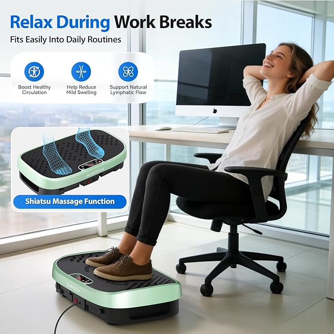 Vibration Plate Exercise Machine - 120 Levels, 350lb Capacity, Quiet Motor with Remote Control for Home Fitness & Weight Loss