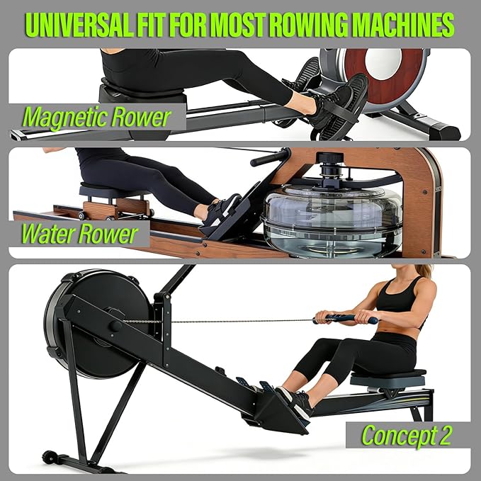 Rowing Machine Seat Cushion for Concept2 Rower | 4-Hole Ergonomic Pelvic Support Rowing Machine Cushion | 0.59in Thick Anti-Slip Rower Seat Pad, Breathable Rowing Machine Seat Cushion