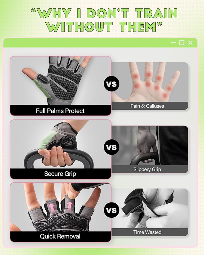 VINSGUIR Workout Gloves for Men and Women, Weight Lifting Gloves with Excellent Grip, Lightweight Gym Gloves for Weightlifting, Cycling, Exercise, Crosstraining, Pull ups, Fitness, Climbing and Rowing