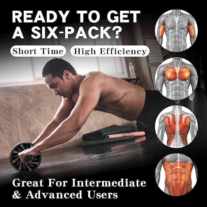 Ab roller wheel abdominal exercise core workout weight loss no noise easy to assembling light weight perfect home gym equipment for men & women