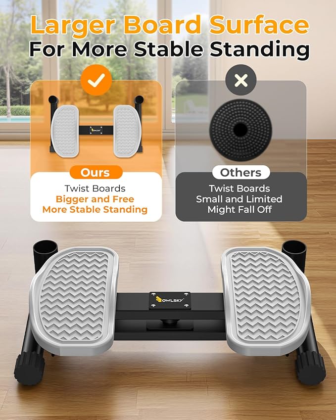 OWLSKY Waist Twister Machine Exercise, Ab Twist Board with 330 lbs Weight Capacity, Abs Workout, 20dB Home Gym Equipment for Women Men
