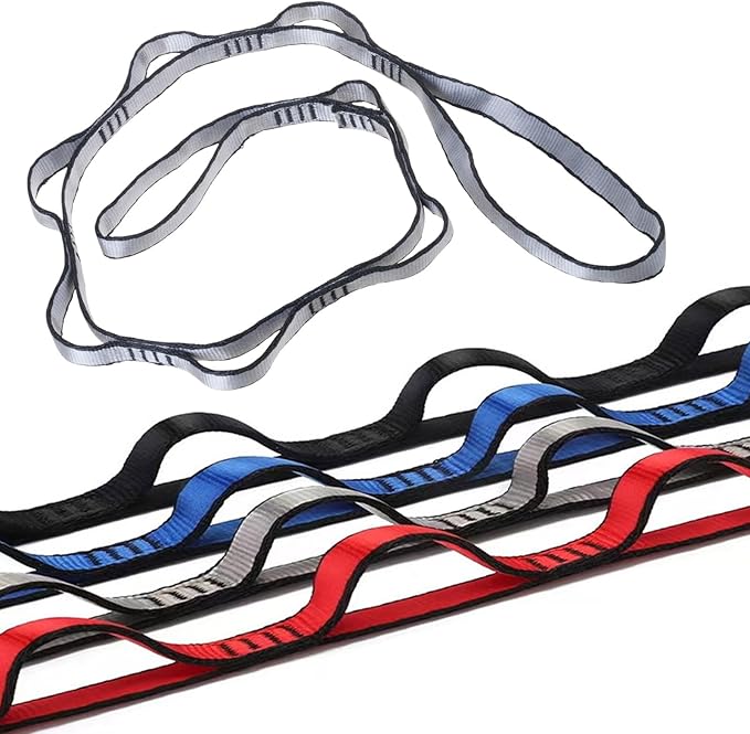 Adjustable Pilates Hammocks Extension Strap 9 Rings Heavy Duty Nylons Climbing Strap For Climbing Mountaineering