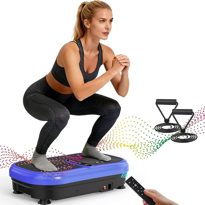 AXV Vibration Plate Fitness Platform Exercise Machine Vibrating Lymphatic Drainage Shaking Workout Full Body Shaker Vibrate Stand Shake Board Sport Gym Pad for Weight Loss Fat Burner for Women Men