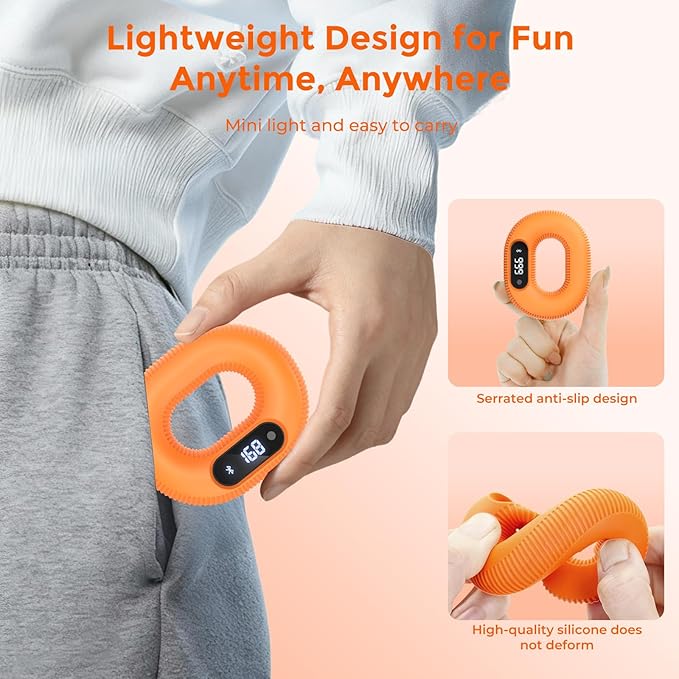 Smart Bluetooth Hand Rehab Exerciser, Silicone Grip Strength Trainer with App Tracking for Injury Recovery, Arthritis Relief, Finger Forearm Muscle Training, Finger Mobility, Carpal Tunnel & Recovery