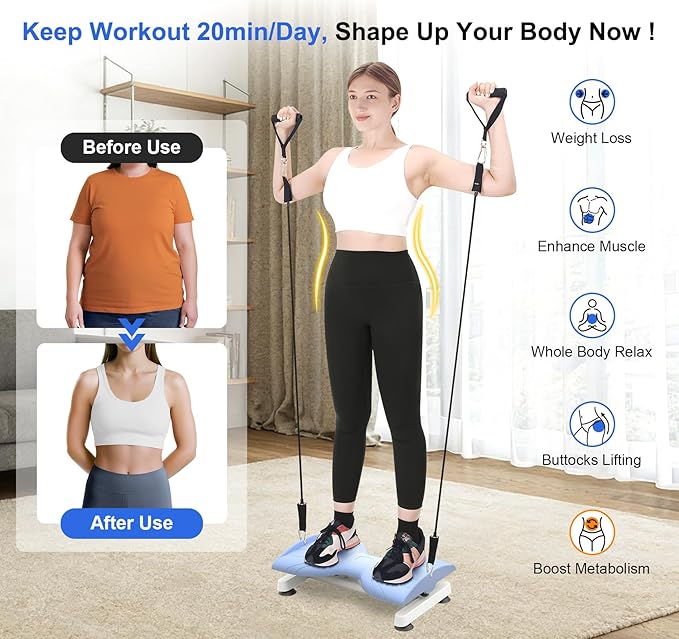 KESHWELL Waist Twisting Machine,Ab Twist Board For Weight Loss&Waist Slim,Ab Machine with Pilates Bar,Noiseless Waist Trainer For Women & Men, 330 Lbs Capacity At Home Workout Equipment.