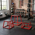 PeakPursuit Plyometric Jump Box - Heavy-Duty Steel Plyo Box with Anti-Slip Rubber Pads, Set of 12, 18", 24", 30" Box Jump Platforms for Strength & Conditioning Training, Home Gym