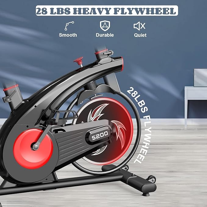 NAYSAYE Exercise Bike, Adjustable Stationary Bikes with Smartphone Mount, Professional Exercise Bike with Digital Pulse Display for Home and Office