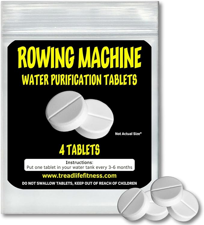 Rowing Machine Water Purification Tablets | Universal Water Rowing Machine Tank Cleaner | Safe, Eco-Friendly Formula | 4 Tablets