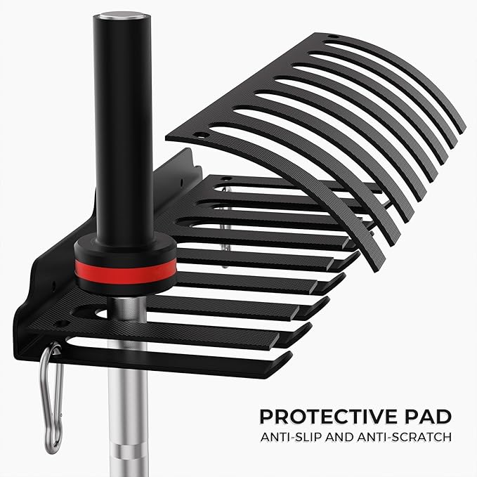Barbell Wall Holder,Single Barbell wall Mount Hanger,Garage Gym Bar Wall Rack,Vertical Olympic Hanger wall Mount Rack,Space Saving Gym Accessory,Holds Under 33mm Bar Size(Black)