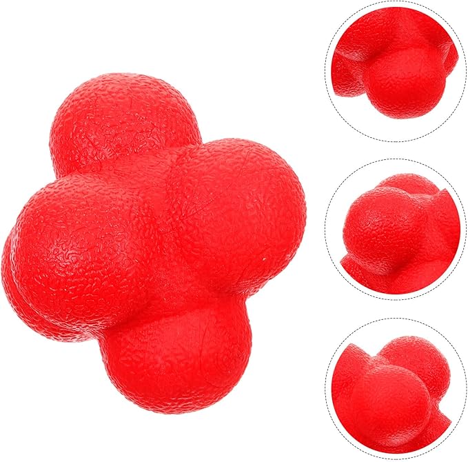 Yardwe Hexagonal Reaction Ball 7cm Red Small Training Ball for Agility and Speed Reaction and Hand-Eye Coordination Training