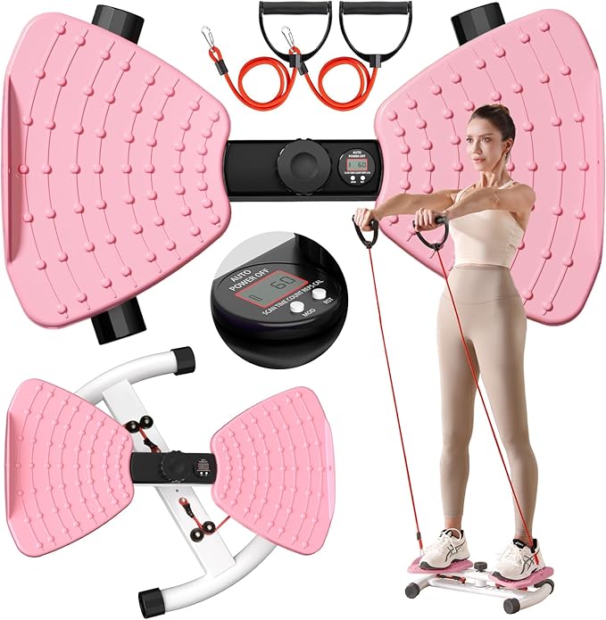 Waist Twister Machine Exercise Fitness Tool, Ab Twister Board with the Smart LED Digital Monitor, 300lbS Capacity & 20dB Ultra-Quiet, Anti-Slip Home Gym Workout Equipment for Women Belly Fat