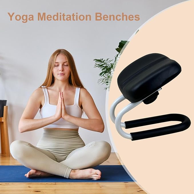 Genérico Meditation Way, Adjustable Knee Bench, with Sponge Cushioning Meditation Stool Bench, Meditation Accessories, Non Slip Leg Sleeve, Portable Chair