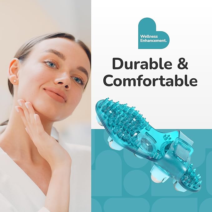 BioSwiss Massage Glove with Steel Roller Balls, Handheld Full Body Massager for Back, Neck, Shoulders, and Legs