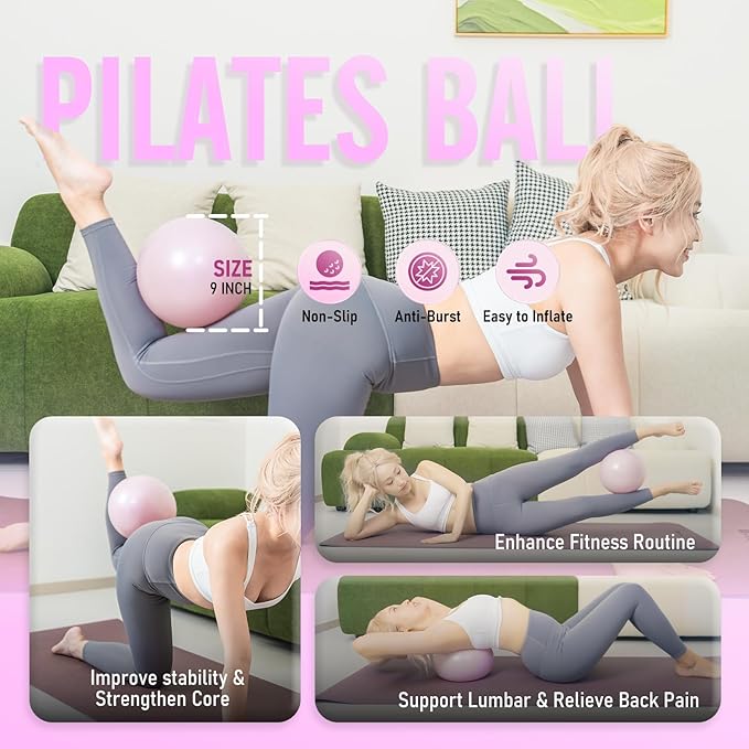 JKSHMYT Pilates Ring Fitness Circle for Women, Pilates Equipment – 14.5" Home Magic Exercise Workout, Better me Pilates Essentials Starter Set for Beginners Toning Shape Full Body