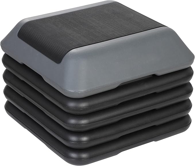 Step Aerobic Platform,16" x 16" Step Adjustable High Step Aerobic Platform with 6"- 8"-10"-12", Home Gym Exercise Fitness Workout Equipment
