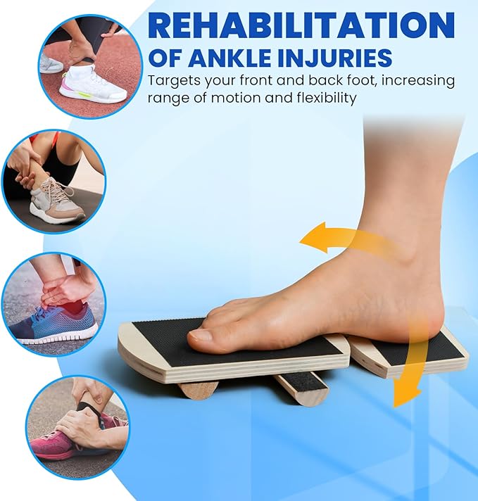 JUMPOW Ankle Balance Board Trainer - Adjustable Axis Board Foot Strengthener, Stability Trainer For Ankle & Leg Exercise, Balance Training, Physical Therapy, Mobility Core Workout At Home Or Gym