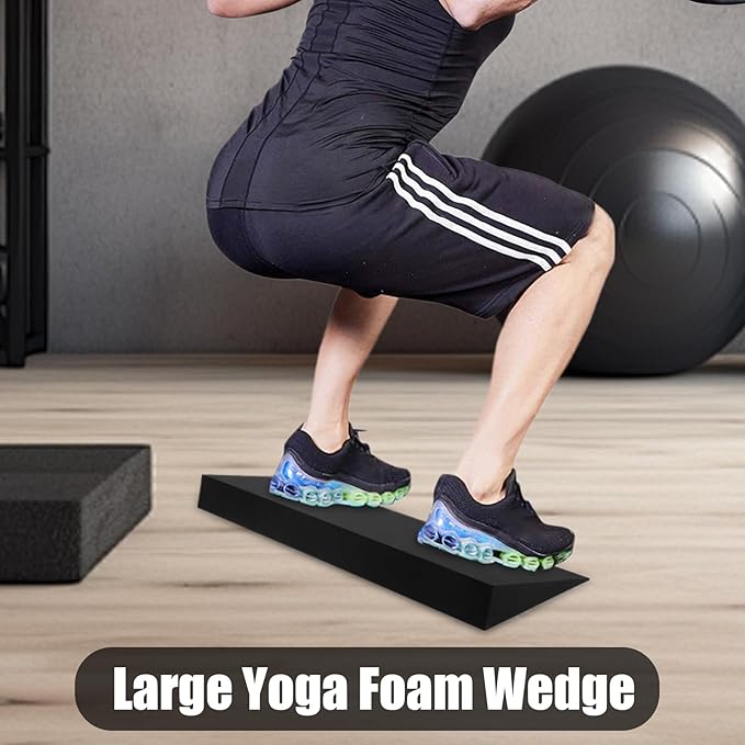Foam Yoga Wedge, EVA Muscle Stretch Block, 12x8 Inches Squat Wedge with Non-Slip, Fitness Support with Adjustable Angle, Exercise Prop Soft Build, Home Gym Accessory for Beginners