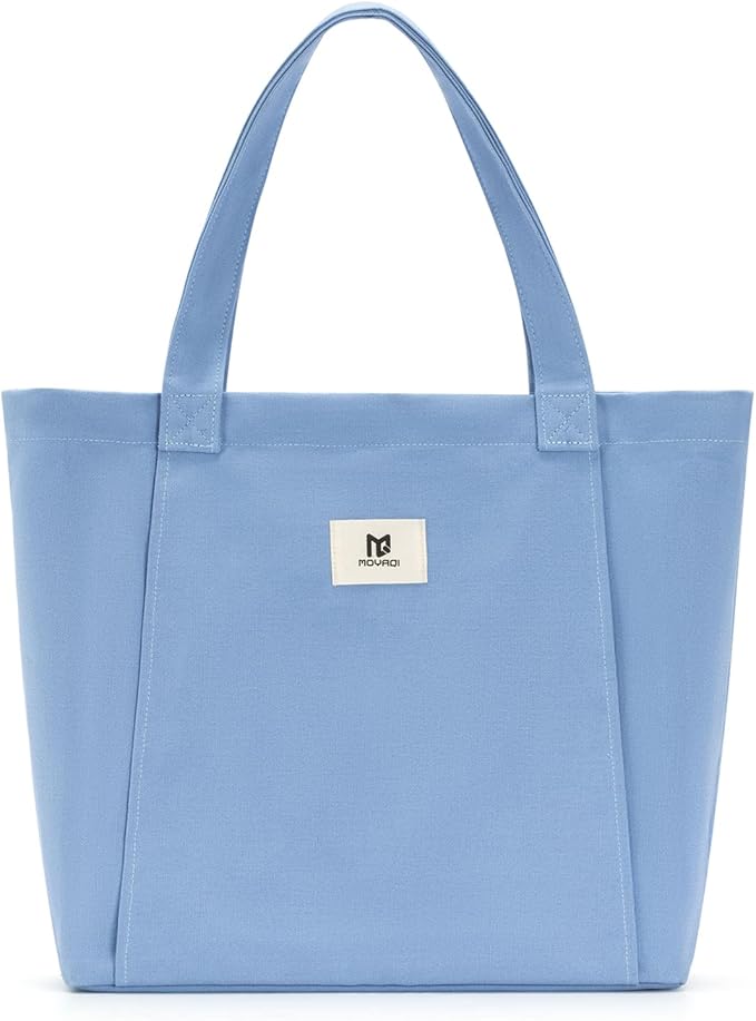 Moyaqi Canvas Tote Bag with Yoga Mat Carrier Pocket Carryall Shoulder Bag for Office, Workout, Pilates, Travel, Beach and Gym
