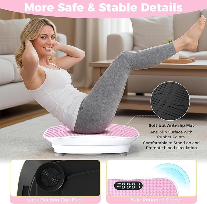 GYMAX Vibration Plate Exercise Machine, Vibration Plate with 10-Level Intensity, LED Display & Remote Control, Body Vibrating Plates Stand Shaking Platform Fat Burning Machine