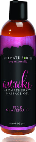 Intimate Earth Massage Oil, Awake, 4 Ounce