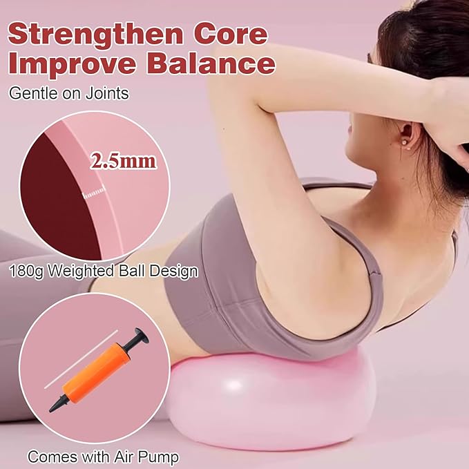 Home Pilates Equipment Kit for Women, 13-in-1 Pilates Ring & Ball Set with 5 TPE Resistance Bands, Ankle Weights, Figure-8 Pull Band, Stretch Strap & Waterproof Carry Bag