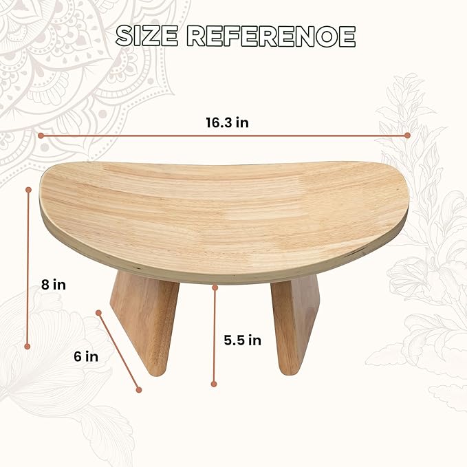 Ergonomic Wooden Meditation Bench - Kneeling Chair for Yoga, Prayer, and Seiza Practice, Portable Comfortable Meditation Stool for Deeper Meditation Mindfulness Posture Support