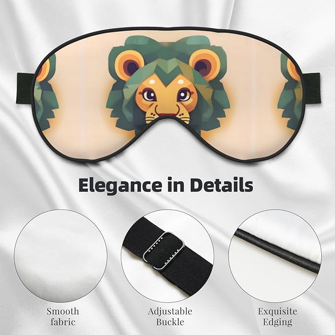 Cartoon Lion Head-Mounted Double-Sided Light-Blocking Sleeping Eye mask to Protect Eyes and Relieve Eye Fatigue