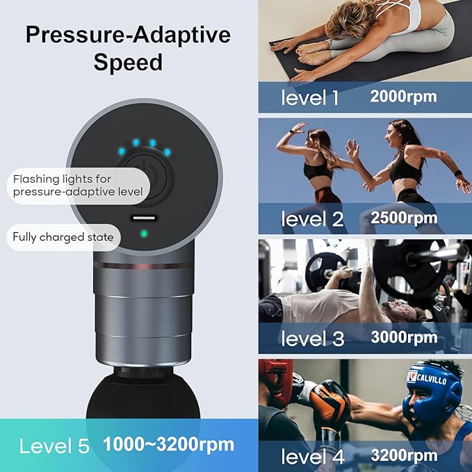 arboleaf Massage Gun Deep Tissue, Balance of Power & Portability Full-Metal Percussion Massager with Silent Brushless Motor - Ultra-Quiet Pocket-Sized for Athletes Back Pain Relief Home Office Travel