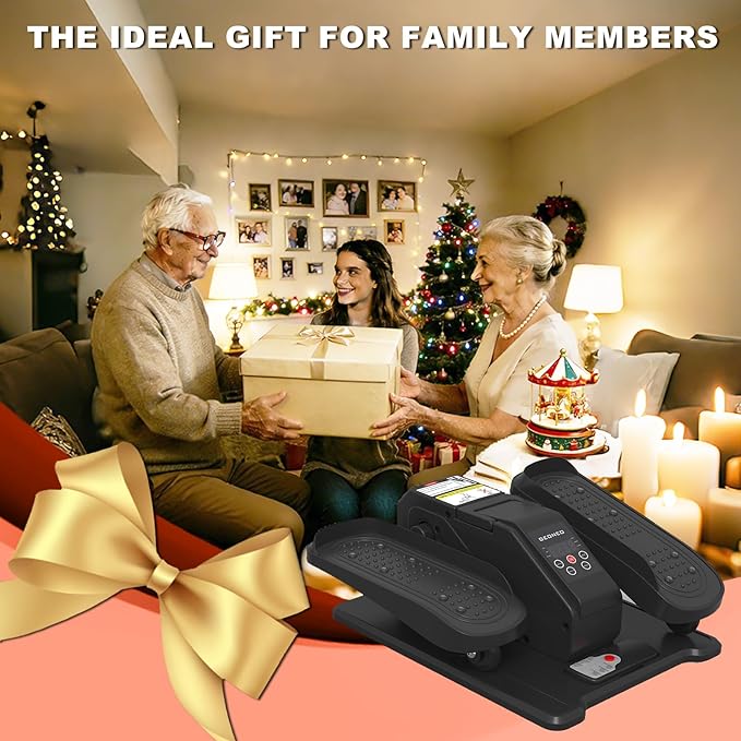 Under Desk Elliptical Machine, Electric Ellipse Leg Exerciser for Senior, Quiet and Compact Electric Seated Pedal Exerciser for Home with Display Monitor, Remote Control and 12 Adjustable Speeds