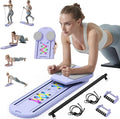 Pilates Board - 2025 Updated Pilates Reformer Machine Set, Multi-Purpose Foldable Pilates Reformer Board for Home, 6 in 1 Pilates Sliding Board