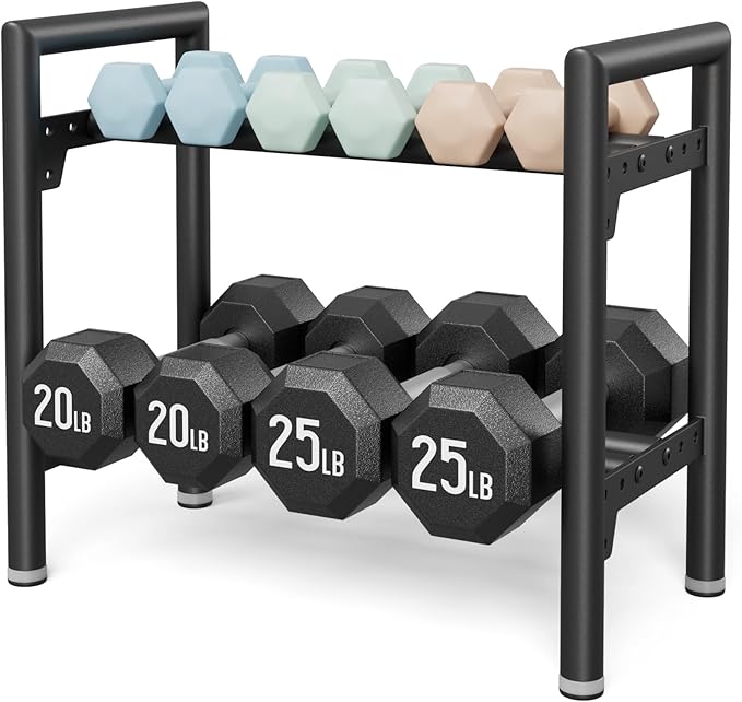 Dumbbell Rack Stand Only, 400LBS Capacity Weight Rack for Home Gym Storage, Adjustable Weight Storage Racks, Heavy-Duty Kettlebell Rack ﻿