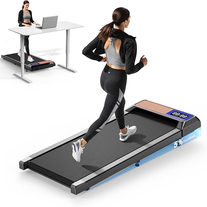 Walking Pad Treadmill, Portable Treadmills for Home, 2.5 HP Quiet Under Desk Treadmill with 5% Incline, 265/300 Lbs Capacity, 15" X 35.4" Running Walking Pad, Home Office Walking