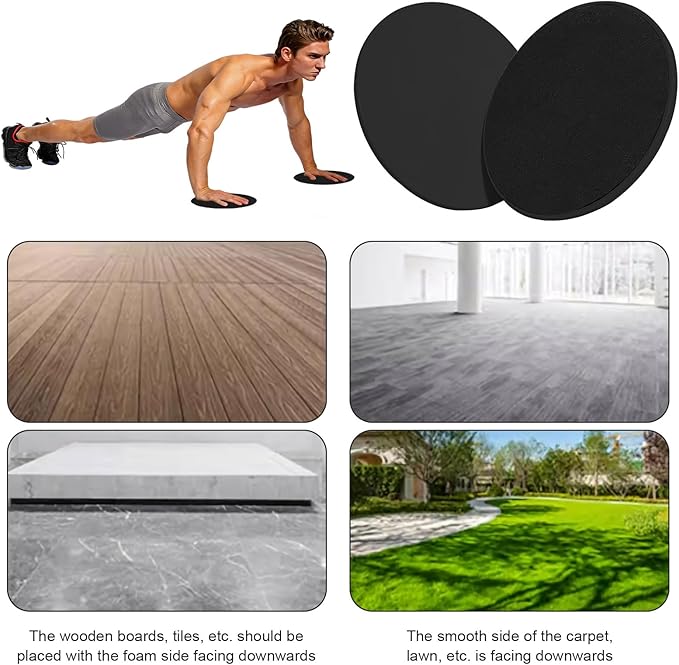 Set of 4 Round Core Sliders for Working Out,17.5cm/6.89In Exercise Core Pilates Sliders,Floor Foot Slider for Exercise