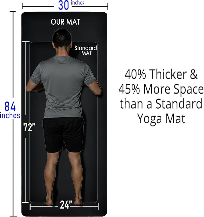 Tatago Extra Thick Yoga Mat Wide & XL-Our 10mm Extra Large Yoga Mat Thick Extra Wide And Long For Total Joint Cushioning. A Large Exercise Mat Thick And Perfect For Home Workout Pilates Or Studio.