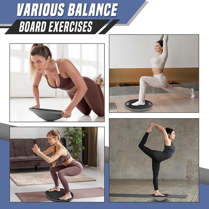 Wobble Balance Board with 15.5" No-Skid Surface for Core Trainer Physical Therapy, Home Office Exercise Balance Board for Woman & Man