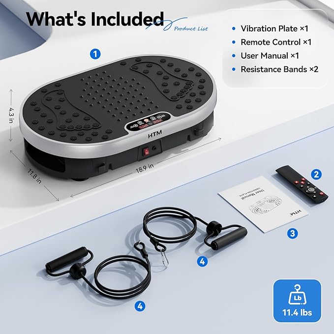 Vibration Plate Exercise Machine with 120 Speed Levels, 9 Program Modes and Remote Control - 15 Min Timer, 300 lbs Capacity Vibrate Stand Shake Board for Full Body Workout, Fat Burner and Toning
