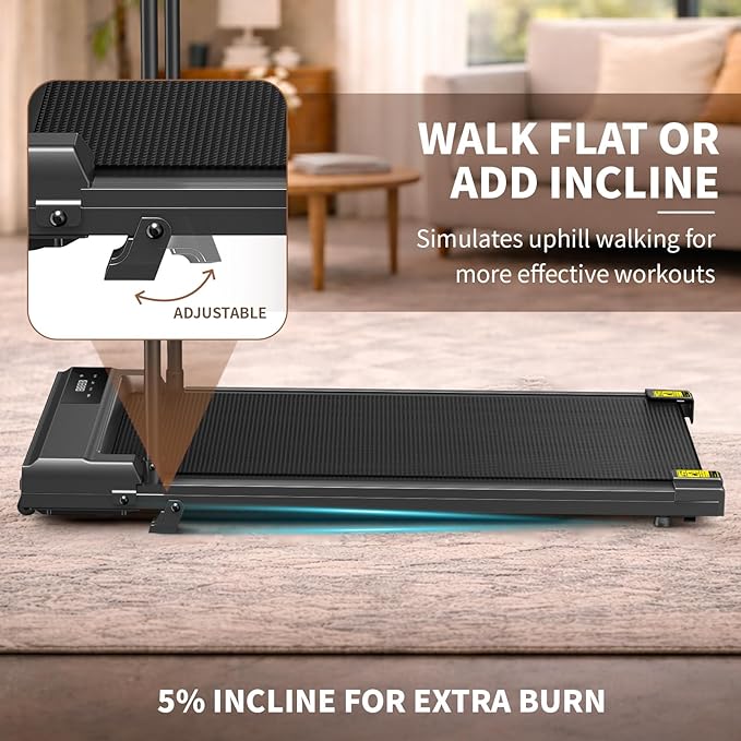 STRIDEMAX Quiet Folding Treadmill with Manual Incline, 2.5HP Under Desk Walking Pad, Basic LED Display, Shock Absorption, Space-Saving Fitness Equipment for Small Apartments - Joystride Series