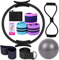 Yoga Sets for Women Pilates at Home Equipment Pilates Magic Ring Booty Bands for Working Out Glutes Yoga Ball 25cm Figure 8 Resistance Band Yoga Bands for Stretching