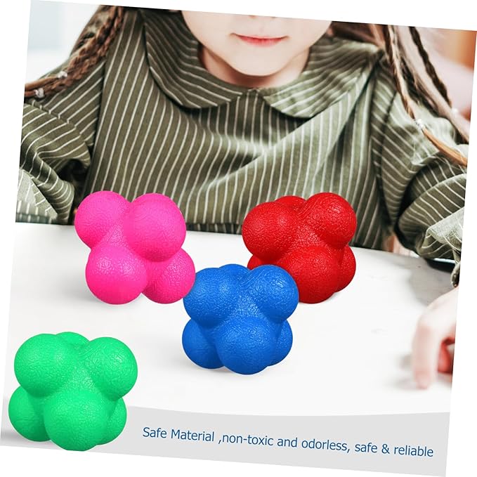 Toyvian 6Pcs Hexagonal Reaction Balls Exercise Equipment for Agility and Reflex Training Fun Sports Activity for All Ages Lightweight and Unpredictable Bouncing Fun