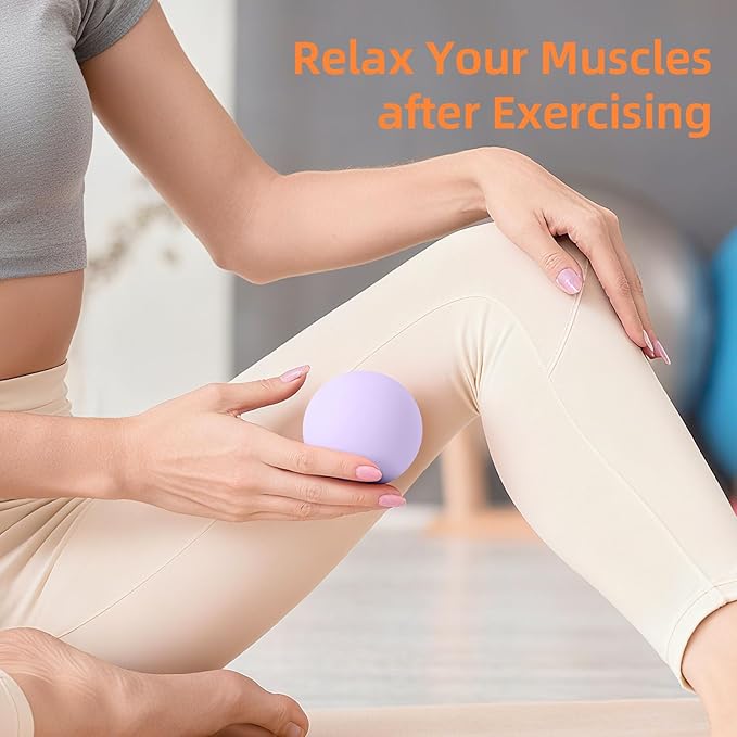 Massage Lacrosse Balls for Myofascial Release, Trigger Point Therapy and Yoga Therapy, Foot Massage Ball to Relieve Plantar Fasciitis Purple