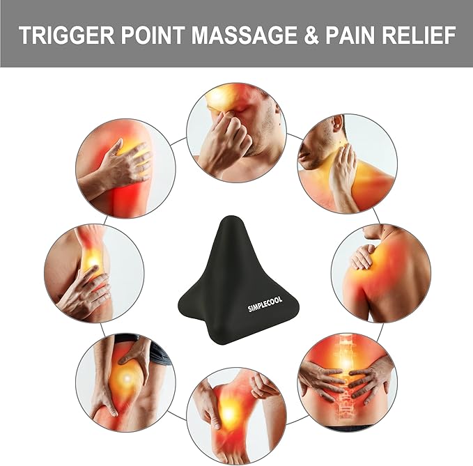 Manual Trigger Point Massage Tool. Small Massager Ball for Deep Tissue Myofascial Release Physical Therapy Foot Plantar Fasciitis Pain Relief Muscle Knot Psoas Hip Flexor Iliacus Release 3×2.6″(Black)