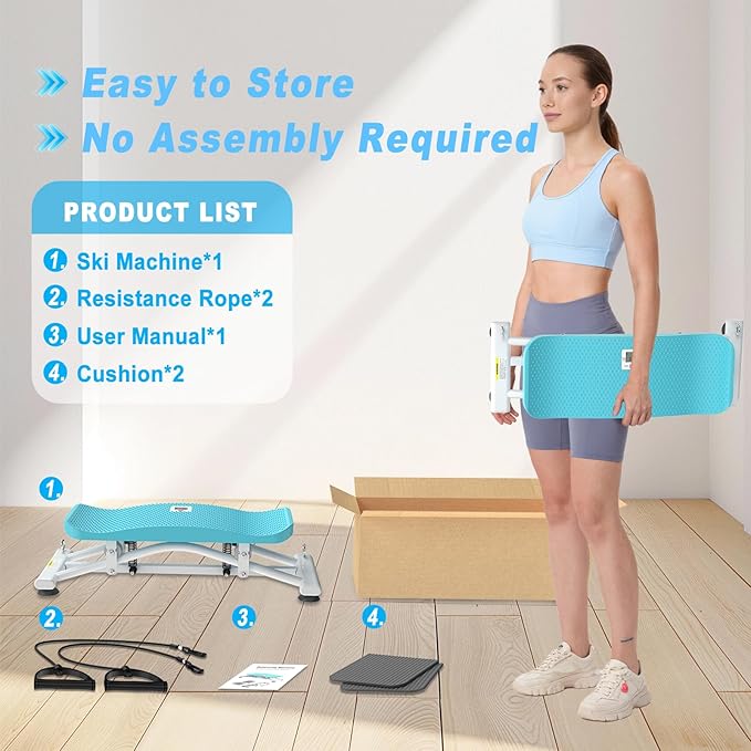 HOTWAVE Ski Balance Board with LCD Display and 300LB Weight Capacity, Rocking Stepper Ski Simulator for Home Workout, Ideal for Balance, Cardio and Core Workout for Adults