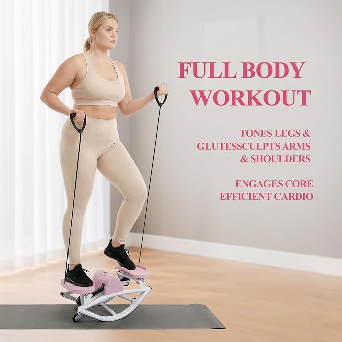 Rock Stepper, Side to Side Rocker Stepper Machine, Low-Impact Lateral Steppers for Knees and Joints, U-Shaped Rock Stepper Machine for Home Workout