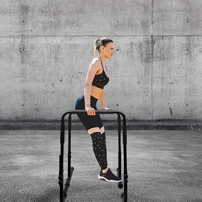 Dip Bar, Heavy Duty Dip Station Adjustable Parallel Bars for Full Body Workout Fitness, Functional Parallettes Bars for Home Gym Strength Training Workout