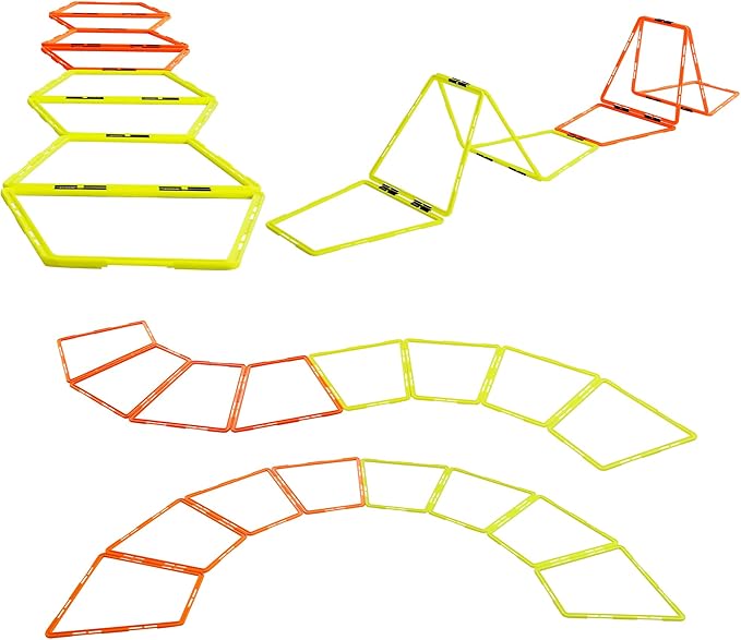 Trapezoid Agility Rings for Speed Training & Agility Footwork Training Speed Hurdles Ladder with Carrying Bag